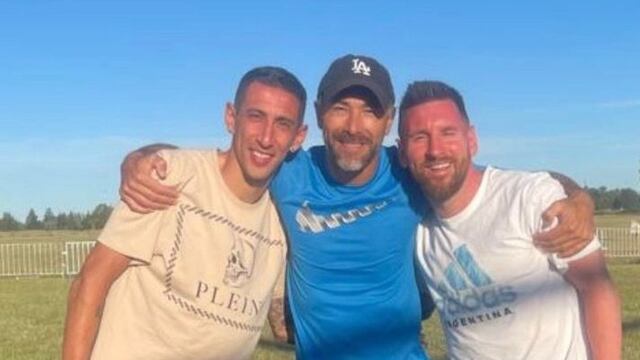 El DT tatengue y los campeones mundiales se cruzaron en Funes a fines de 2022.