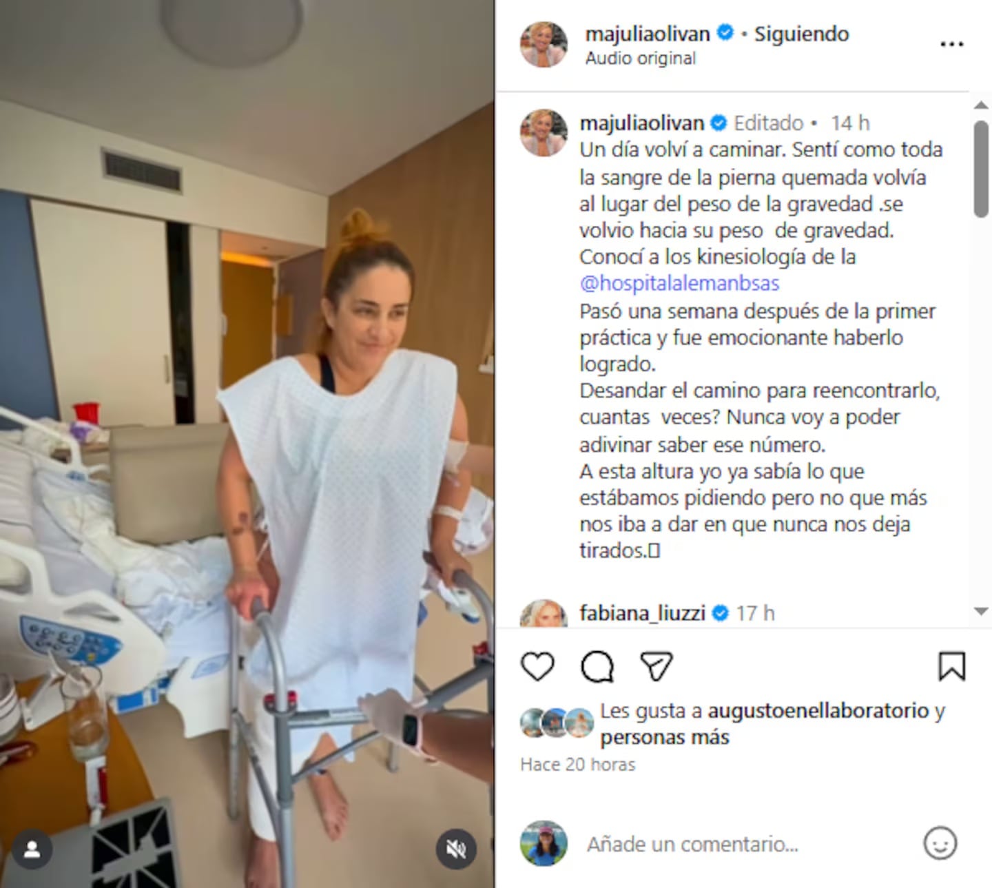 Así volvió a caminar María Julia Oliván