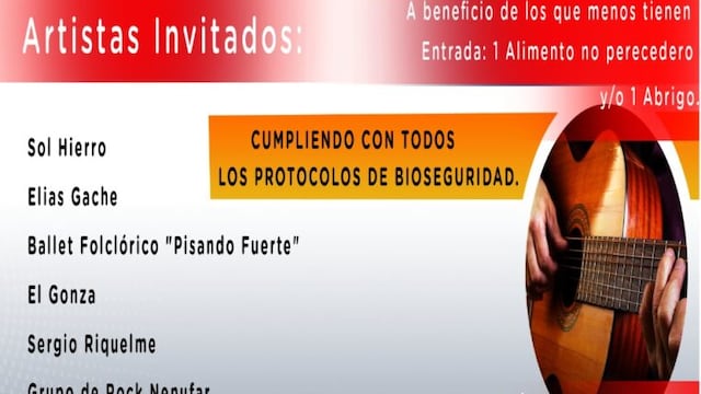 El valor de la entrada es un alimento no perecedero y/o un abrigo.