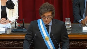 Milei, en el inicio de sesiones ordinarias del Congreso (Captura).