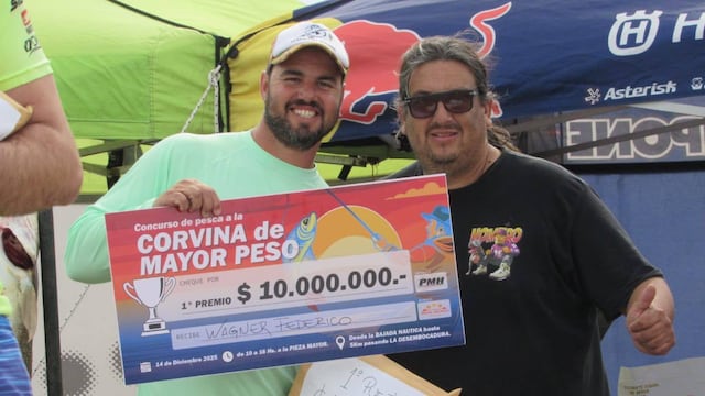 El puntaltense Federico Wagner ganó 10 millones de pesos en Monte Hermoso. (Foto: La ilusión de pescar).