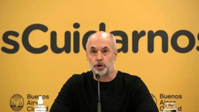 Buenos Aires 18 de abril 2021
 la rueda de prensa de Horacio Rodriguez Larreta en la sede central del gobierno de la ciudad
foto CLARIN
