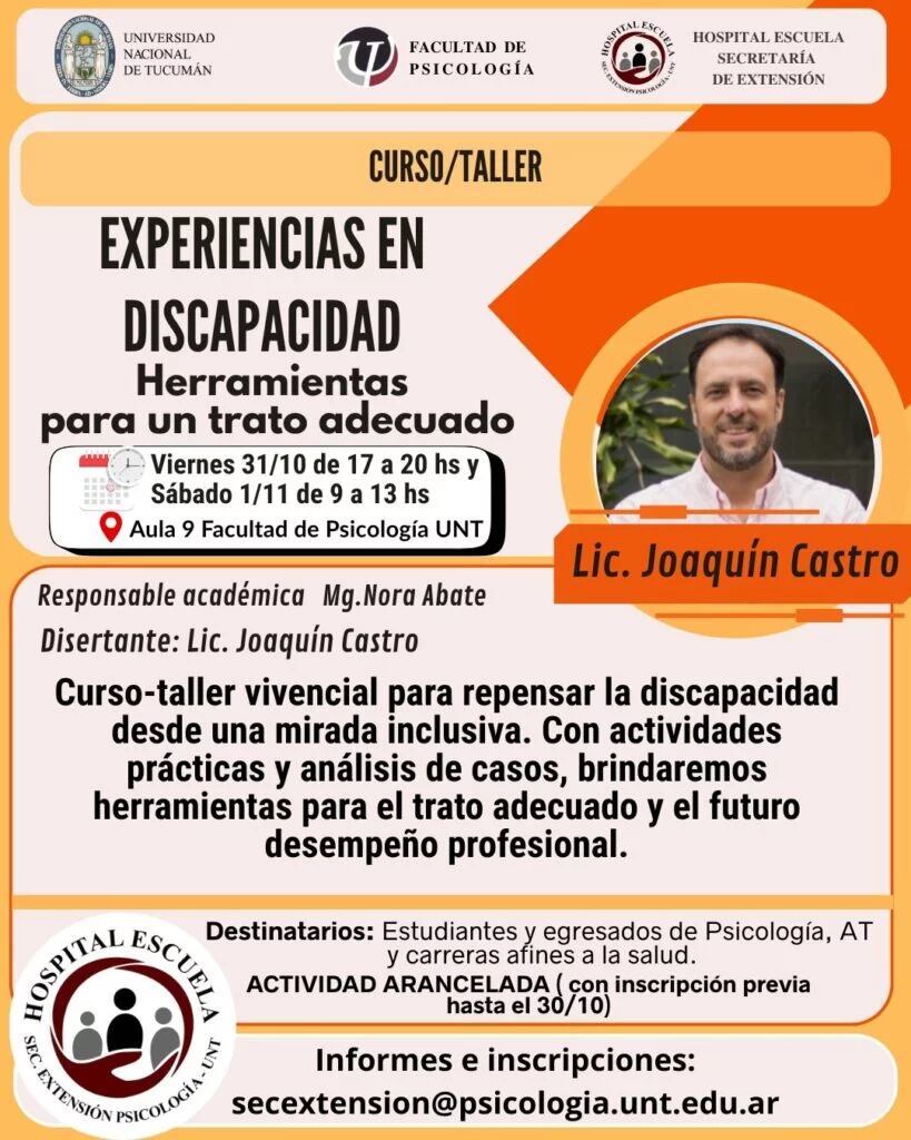 Un curso-taller vivencial en Psicología promoverá competencias inclusivas y empáticas en el abordaje de la discapacidad.