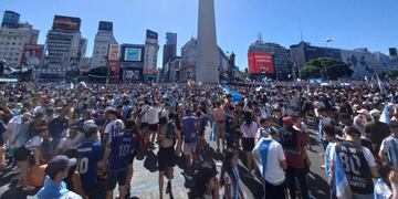Disturbios en el Obelisco durante los festejos (Clarín)