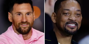 Messi y Will Smith se encontraron durante un partido del Inter Miami.