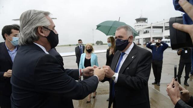 El recibimiento de Osvaldo Jaldo al presidente Alberto Fernández