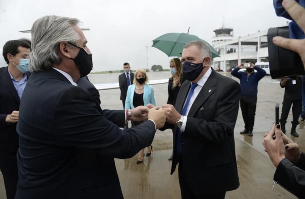 El recibimiento de Osvaldo Jaldo al presidente Alberto Fernández