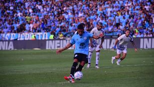 El delantero Franco Jara metió el 1 a 1 ante Talleres. (Javier Ferreyra / La Voz).