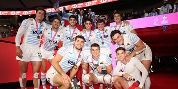 Los Pumas 7's obtuvieron tres títulos en el último año: Vancouver 2022, Hamilton 2023 y Vancouver 2023. (Gentileza Prensa UAR)