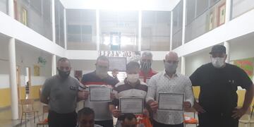 Internos egresados en la cárcel de General Alvear.