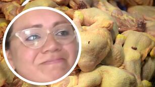 La comerciante se emocionó en medio del  móvil en vivo en Córdoba.