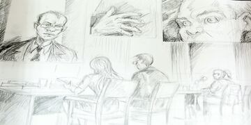 Por primera vez en la historía de la provincia, un dibujante retrató lo vivido dentro de la sala judicial.