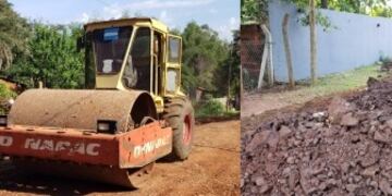 Ejecutan obras viales en Puerto Iguazú.
