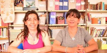Silvina Sotomayor junto a la subsecretaria de Educación Ambiental Mariela Durr