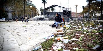 Así quedo la plaza de mayo