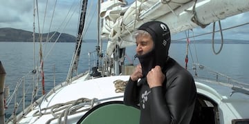 Agustín Barletti, cubrir a nado Malvinas