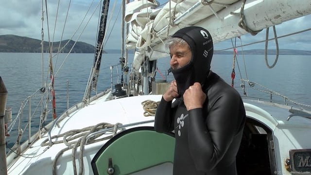 Agustín Barletti, cubrir a nado Malvinas