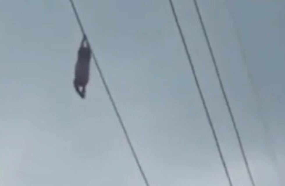 Escalofriante video: una nena quedó colgando de un cable de electricidad