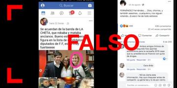 Es falso que "La Cheta", procesada como líder de una banda criminal y que aparece en una foto con Kicillof, es candidata del Frente de Todos