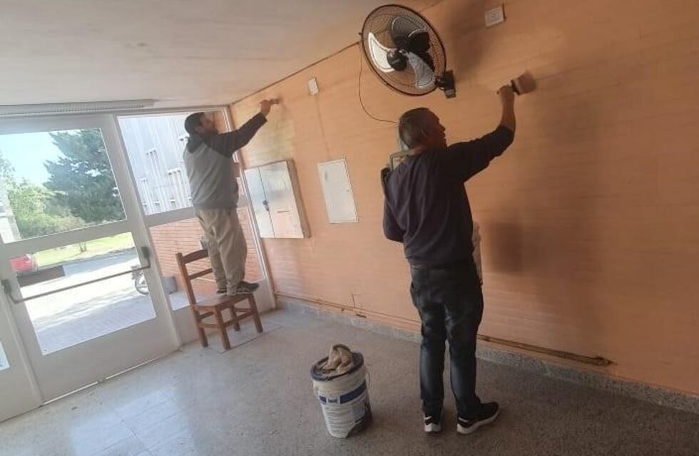 Dos médicos entrerrianos pintaron la sala de espera de un hospital