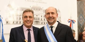 El Intendente de Rafaela, Luis Castellano junto al Gobernador Omar Perotti (Prensa Municipalidad de Rafaela)