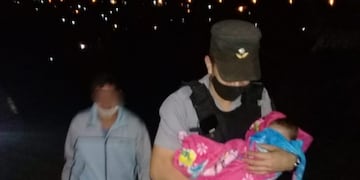 La pequeña fue asistida por los policías de la provincia\u002E