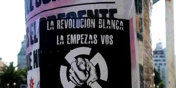 Aparecieron afiches con propaganda neonazi en el centro de Mar del Plata (web)