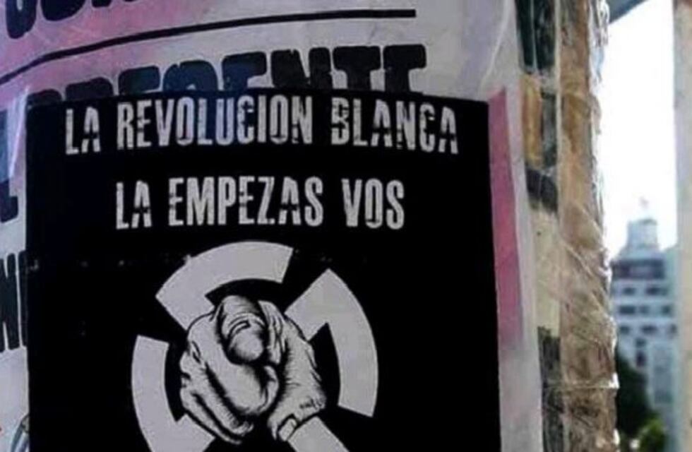 Aparecieron afiches con propaganda neonazi en el centro de Mar del Plata