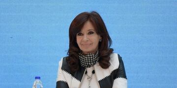 Argentina's Vice President, Cristina Fernandez de Kirchner smiles before a news conference to give details about the agreement with major private creditors to restructure Argentina's sovereign debt, at the Casa Rosada Presidential Palace, in Buenos Aires, Argentina August 31, 2020\u002E Juan Mabromata/Pool via REUTERS