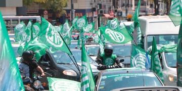 Manifestación de ATE en Obelisco\u002E (Twitter/@ateprensa)