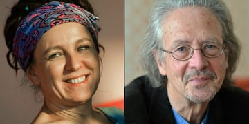 Los ganadores del Nobel de Literatura 2018 y 2019\u002E Fotos: Beata ZAWREL and BARBARA GINDL  AFP\u002E
