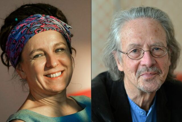 Los ganadores del Nobel de Literatura 2018 y 2019\u002E Fotos: Beata ZAWREL and BARBARA GINDL  AFP\u002E
