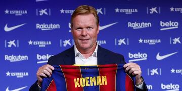 Ronald Koeman en su presentación como entrenador de Barcelona.