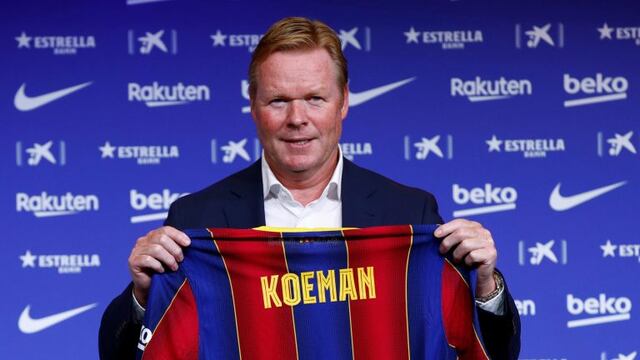 Ronald Koeman en su presentación como entrenador de Barcelona.