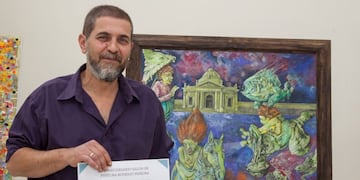 Eduardo Santiago, con su obra “Salimos a jugar”, ganadora del 40° Salón de Pintura \