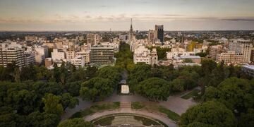 Vista aérea del centro mendocino\u002E