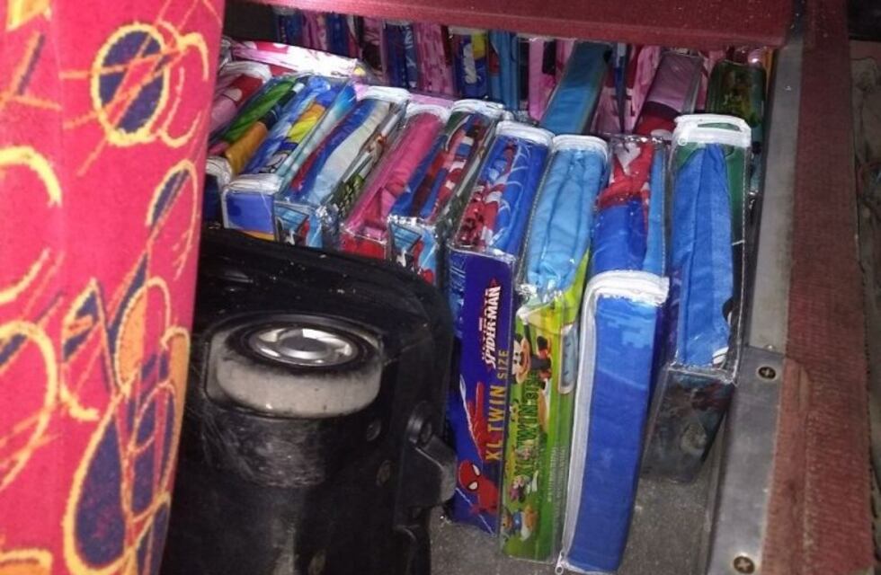 Hallaron mercadería ilegal valuada en 14 millones de pesos en la bodega de un ómnibus