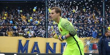 El arquero de Rosario Central, Diego Rodríguez\u002E