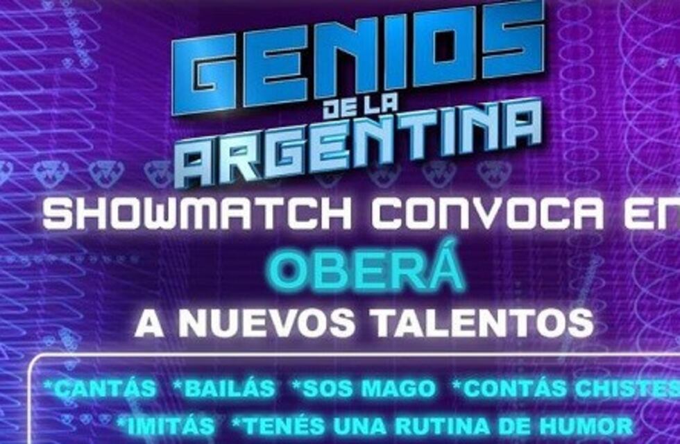 El viernes 14 será el casting para Genios de la Argentina de ShowMatch