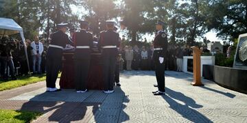 Despedida del policu00eda asesinado en San Martu00edn