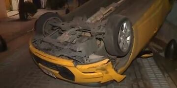 Choque y vuelco en Retiro