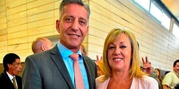 El gobernador Mariano Arcioni junto a la intendenta de Rawson, Rossana Artero\u002E