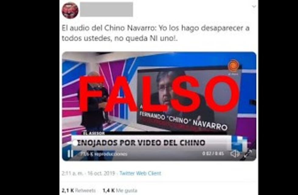 Es falso que en un audio el "Chino" Navarro amenazó a productores agropecuarios y los trató de "zánganos"