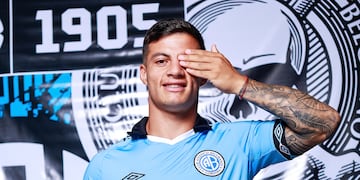 El lateral volante por derecha, Elías López, presentado en Belgrano.