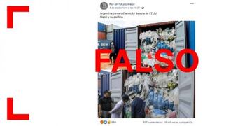 Es falsa la publicación que muestra que llegó basura desde los Estados Unidos de esta manera en contenedores
