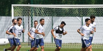 Entrenamiento de la selección argentina en Bronnitsy\u002E Foto: Maximiliano Luna/telam/dpa