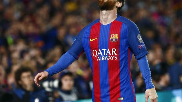 GRA502. BARCELONA, 19/04/2017.- El delantero argentino del FC Barcelona Leo Messi se lamenta durante el partido de vuelta de cuartos de final de la Liga de Campeones que FC Barcelona y Juventus juegan hoy en el Camp Nou, en Barcelona. EFE/Quique Garcu00eda