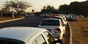 Protesta de taxistas en Resistencia\u002E (Foto: Chaco Día por Día)