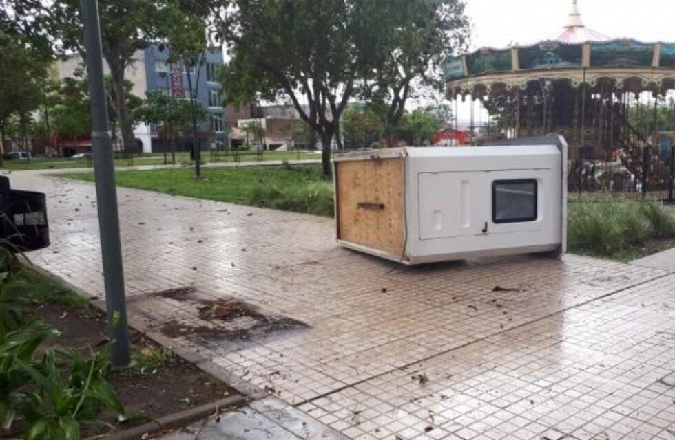 En Catamarca, los fuertes vientos y la lluvia provocó la caída de árboles y voladura de techos