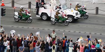 TN en vivo: el Papa llegó en Chile\u002E (Foto: AFP PHOTO / Martin BERNETTI)
